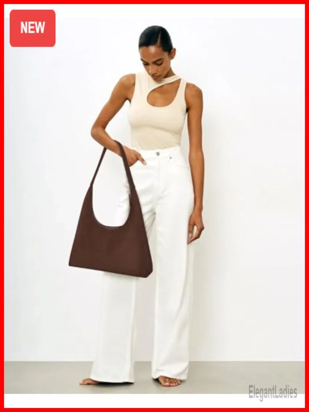 Faux Suede Hobo Bag with Bow Magnetic Closure Large Capacity Shoulder Tote